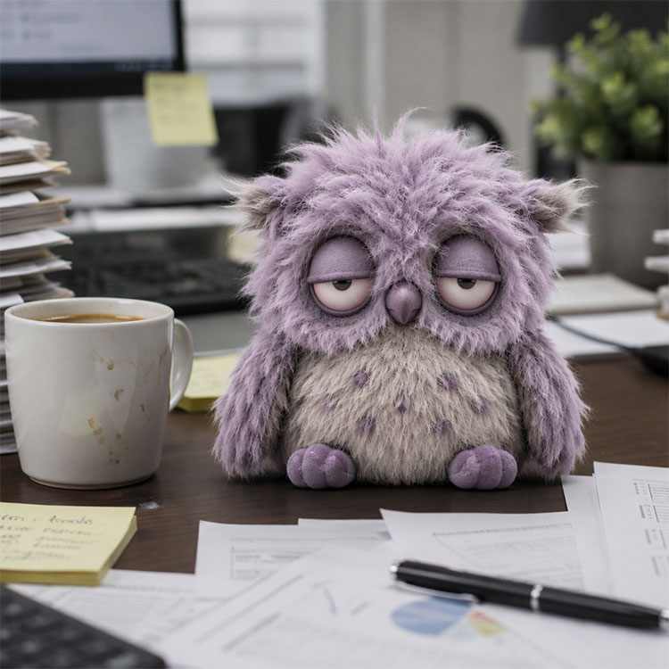 Pluszowa zabawka Grumpy Sowa