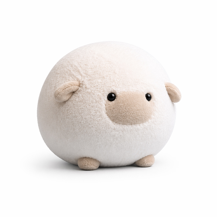 Okrągła pluszowa owca w stylu Marshmallow